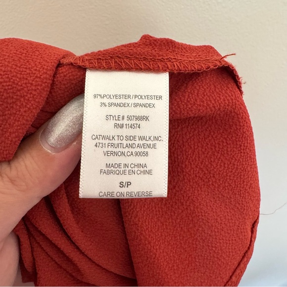 Pleione V-Neck Blouse Red - Picture 5 of 5